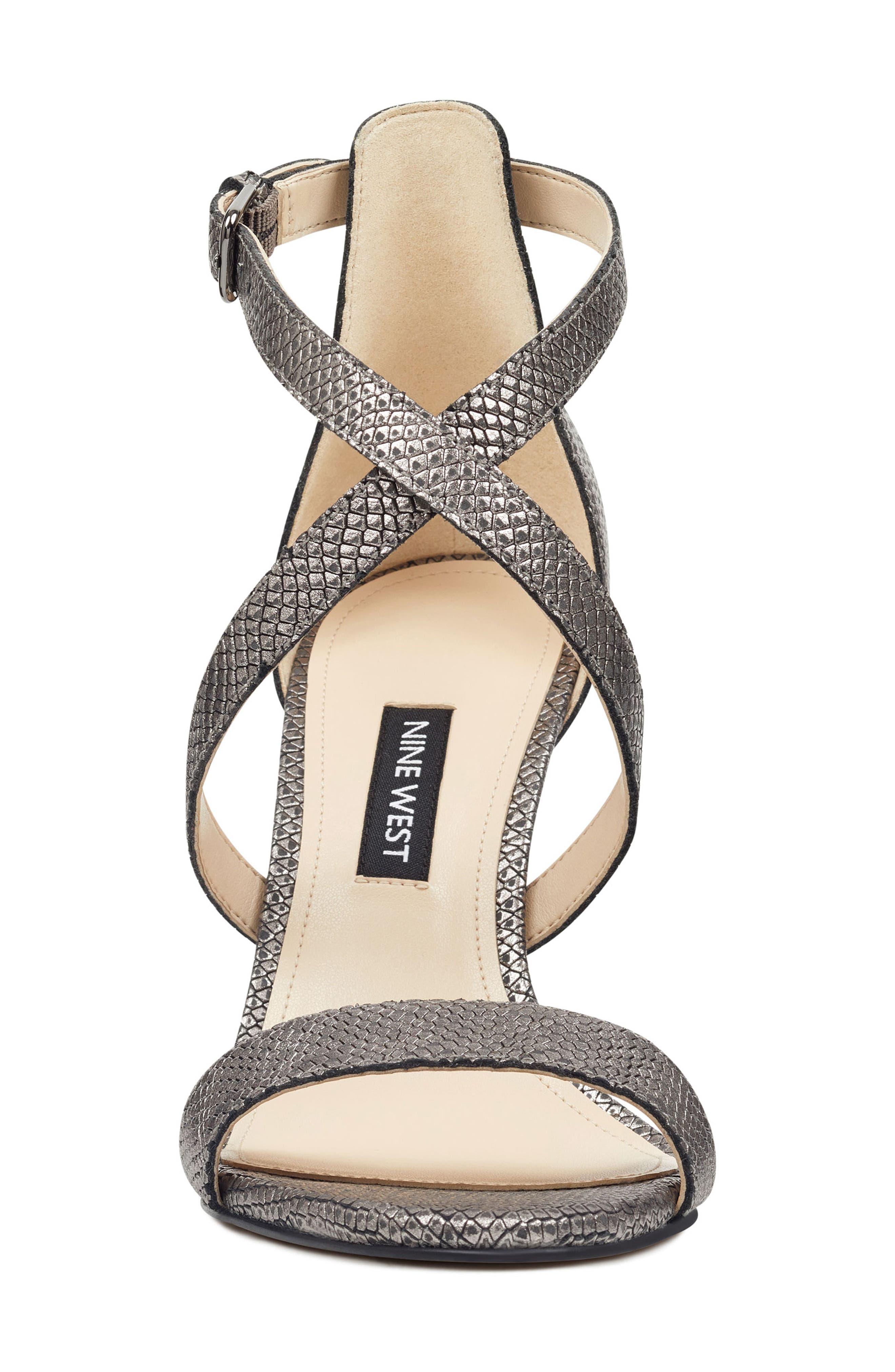Mydebut Strappy Sandal, Alternate, color, GUNMETAL PRINT NUBUCK LEATHER