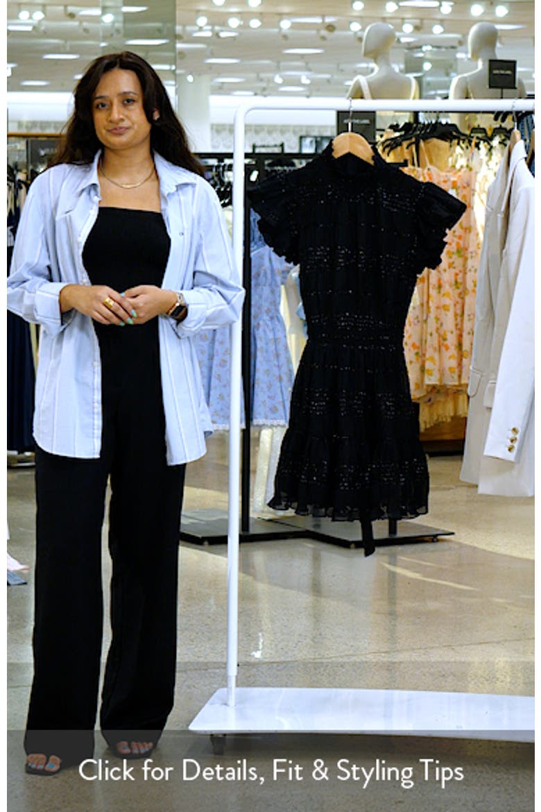 Metallic Ruffle Smocked Chiffon Minidress video