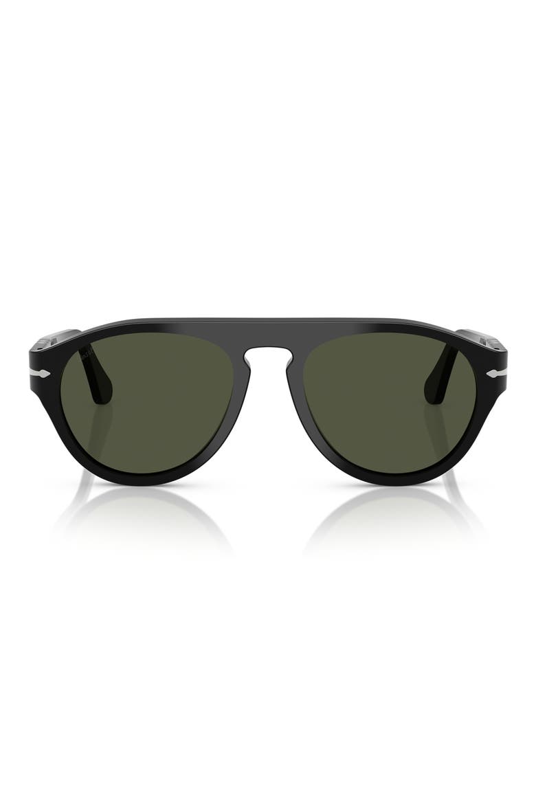 53mm Pilot Sunglasses, Main, color, BLACK / GREEN