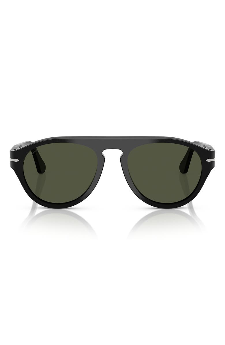 Persol 53mm Pilot Sunglasses, Main, color, Black / Green