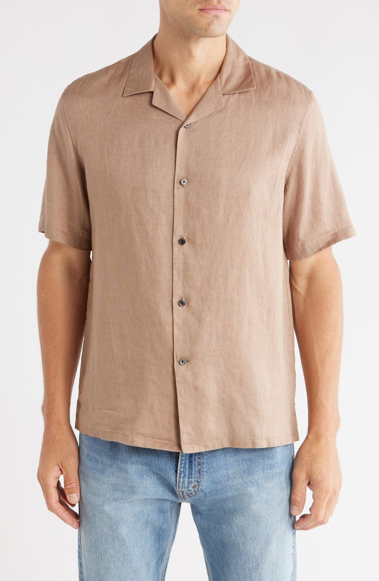 Theory Daze Linen Shirt, Main, color, Viola