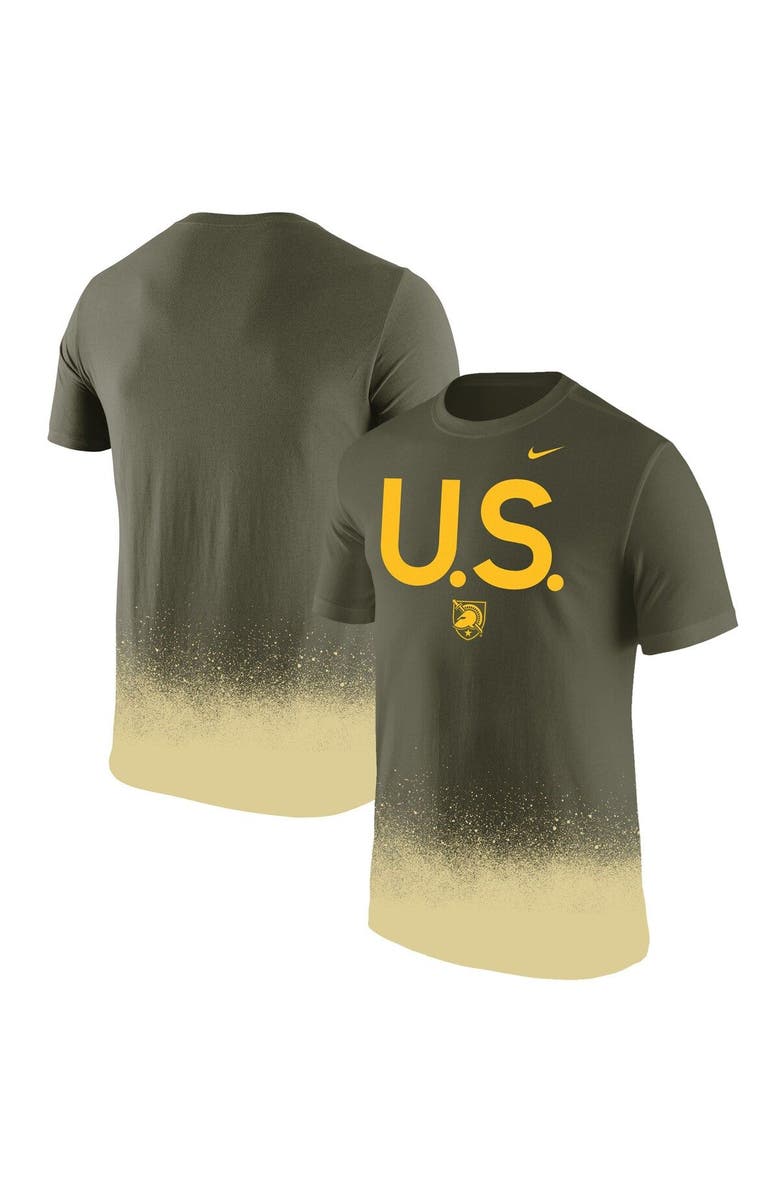 Nike Men's Nike Olive Army Black Knights 1st Armored Division Old Ironsides Rivalry Splatter T-Shirt, Main, color, 