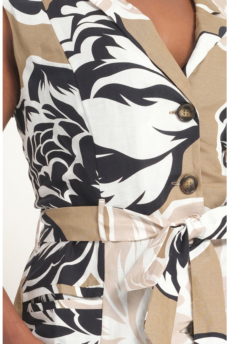 Johanna Linen Blend Midi Dress, Alternate, color, PETAL MOSS