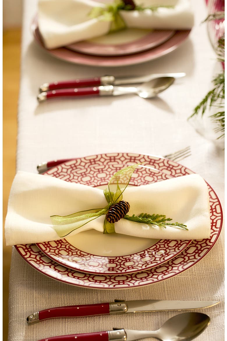 Newport Crimson Garden Gate Salad Plate - Porcelain - Set 4, Alternate, color, RED