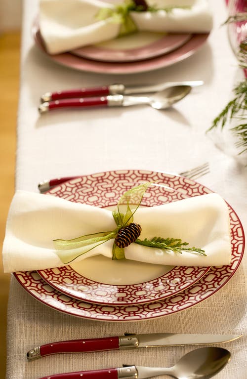 Caskata Newport Crimson Garden Gate Salad Plate In Red