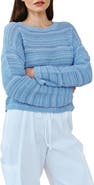 Bella Dahl Textured Stripe Crewneck Sweater