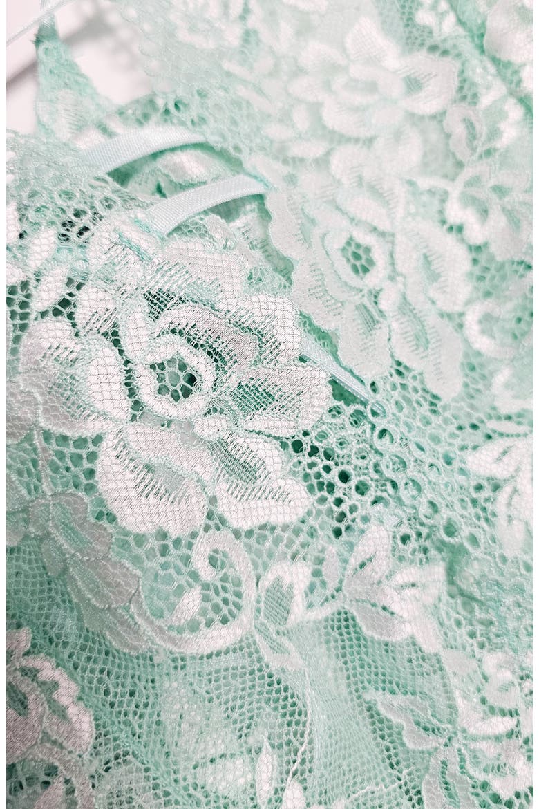 Lillie Strappy Lace Thong Teddy, Alternate, color, PALE TURQUOISE