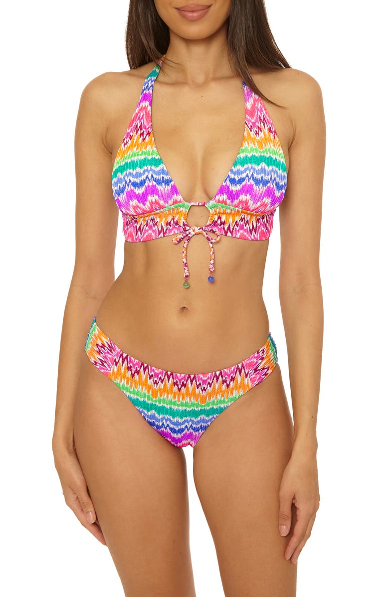 Becca Rio Hipster Bikini Bottoms, Alternate, color, Pink Multi
