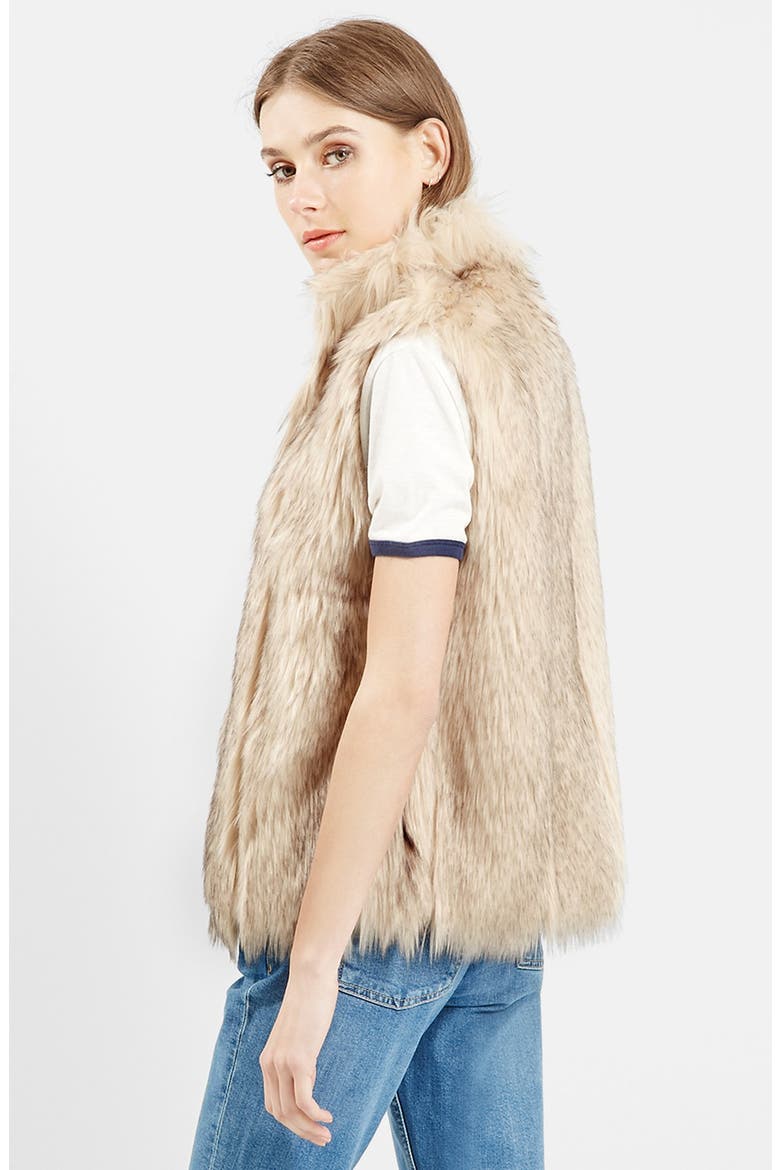 'Polo Leah' Faux Fur Vest, Alternate, color, CREAM
