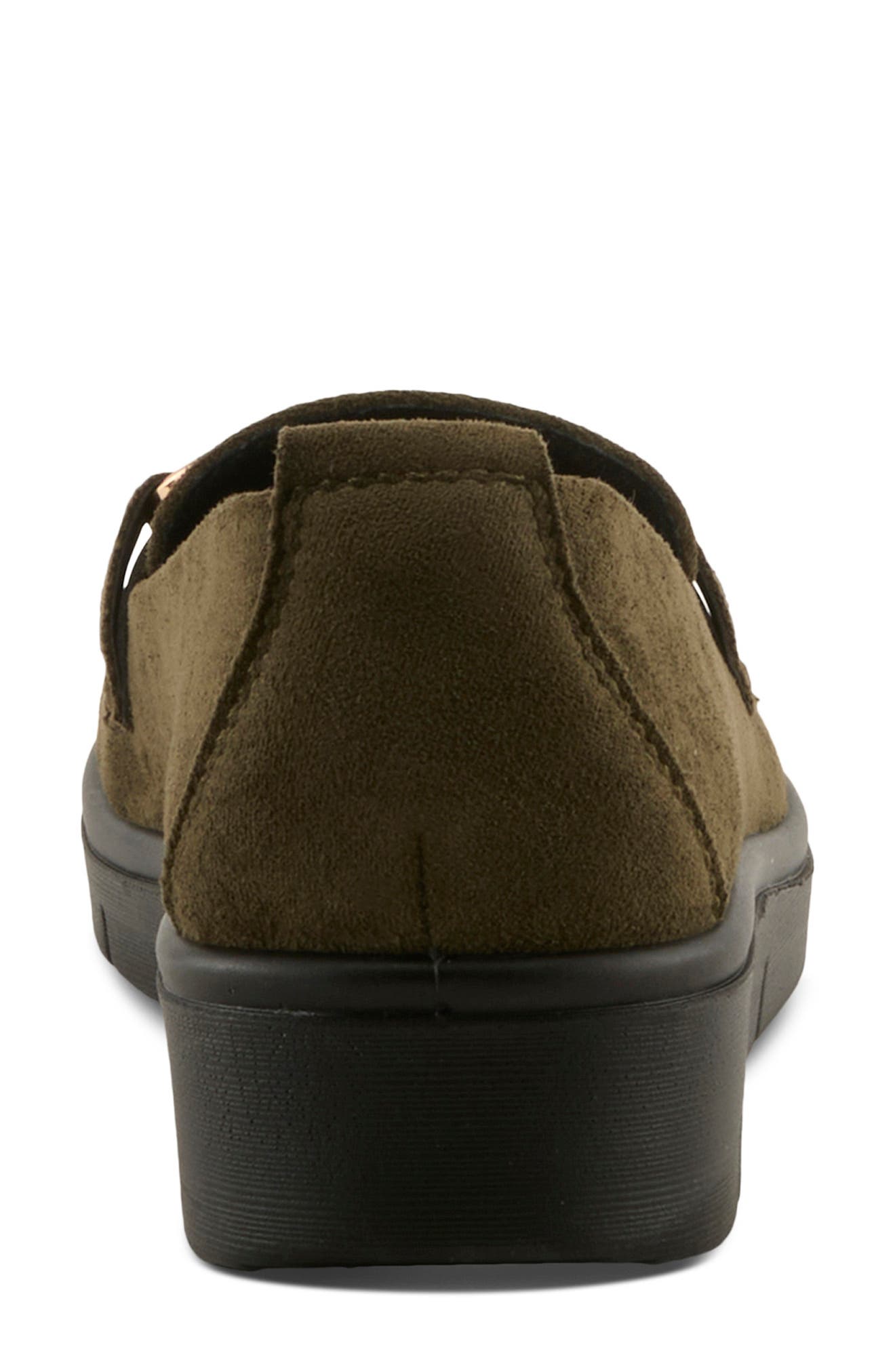 Cashmeran Faux Suede Loafer, Alternate, color, OLIVE FAUX SUEDE