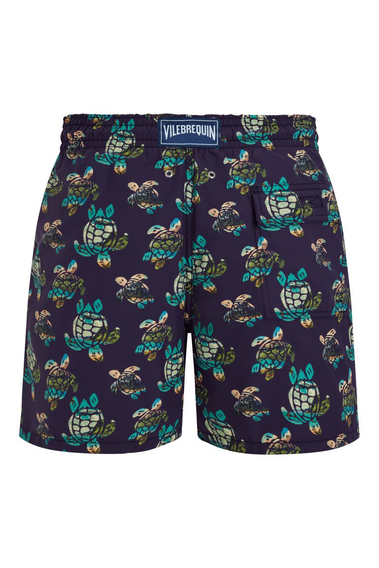 Men's Landscape Turtle Swim Trunks, Alternate, color, MINUIT