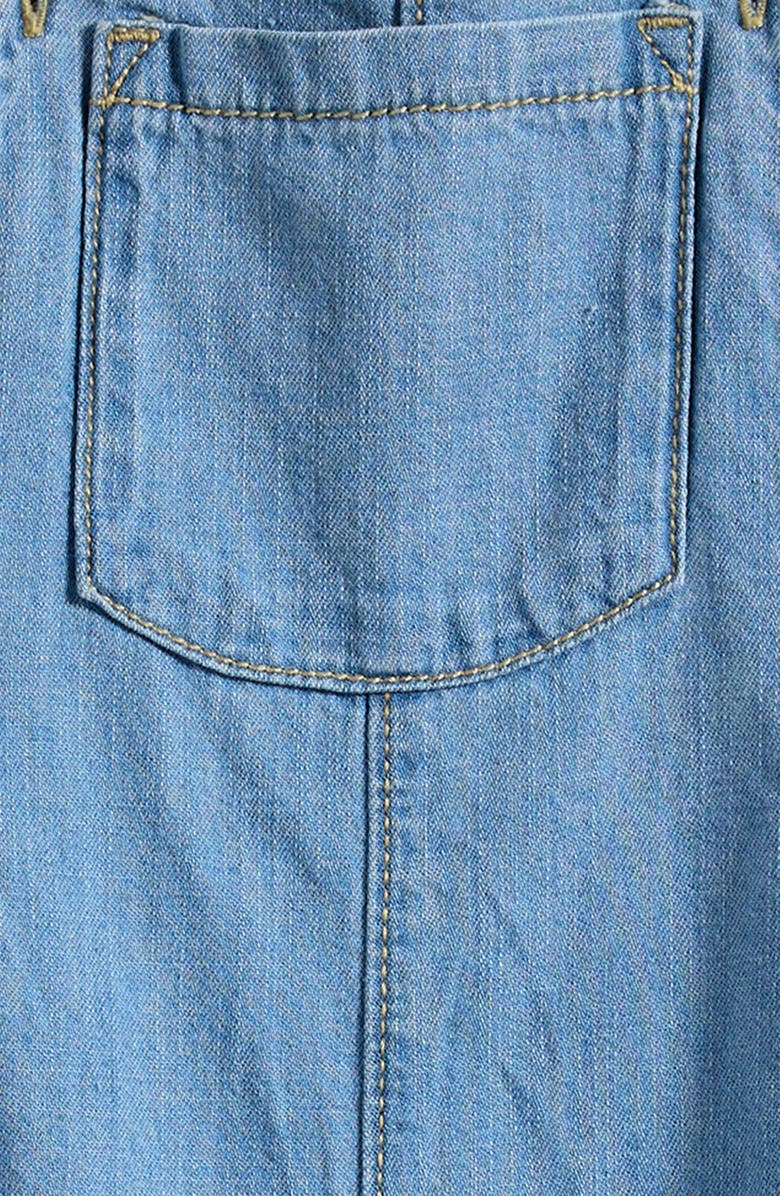 Little Planet Denim Shortalls, Alternate, color, Chambray Denim