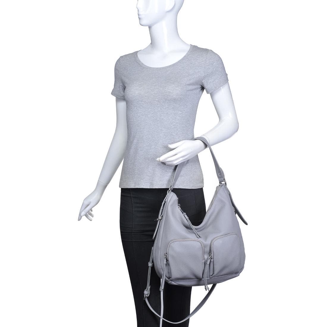 MODA LUXE Marla Hobo, Alternate, color, Grey