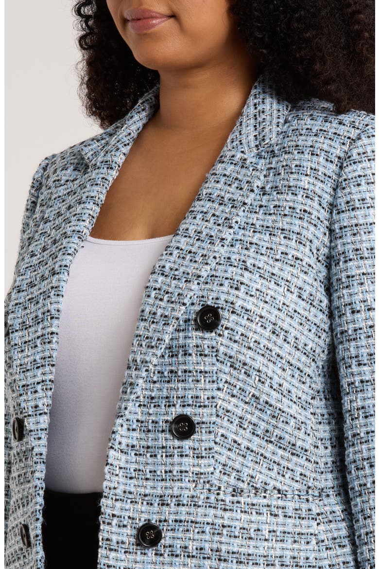 Faux Double Breasted Tweed Jacket, Alternate, color, LIGHT OXFORD BLUE MULTI