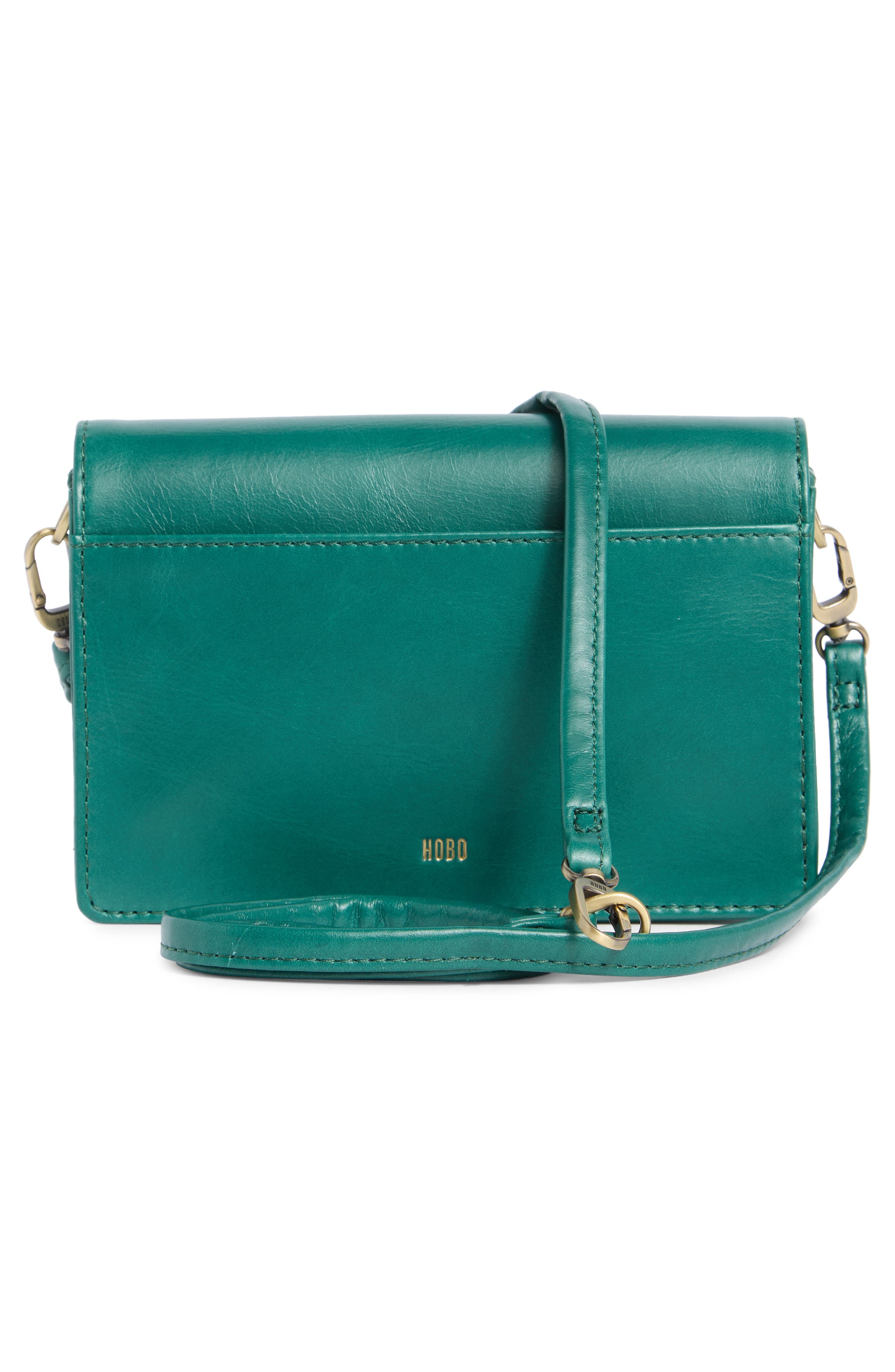 HOBO Jill Leather Phone Crossbody Bag, Alternate, color, Alpine Green