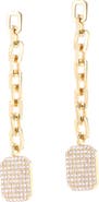 Sheryl Lowe 14k Link Drop with Pave Sheild Earrings