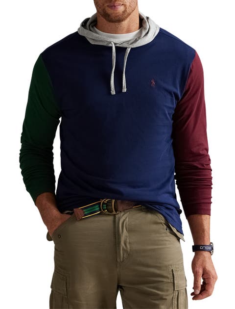 Big 
Tall Colorblocked Jersey Hooded T-Shirt