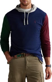 Polo Ralph Lauren Big & Tall Colorblocked Jersey Hooded T-Shirt