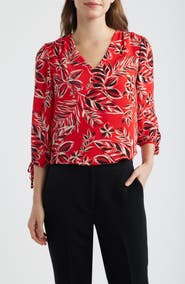 AK ANNE KLEIN Floral Print Woven Shirt