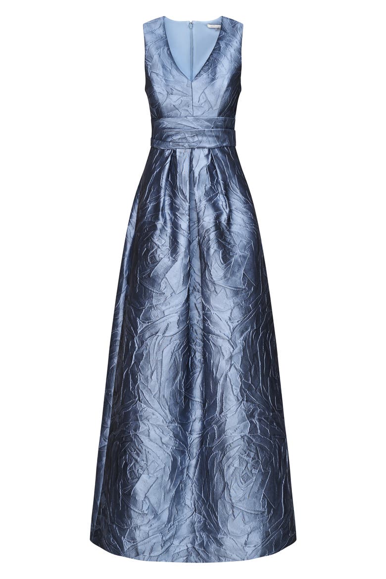 Mariah Crinkle Pleated Gown, Alternate, color, MEDITERRANEAN BLUE