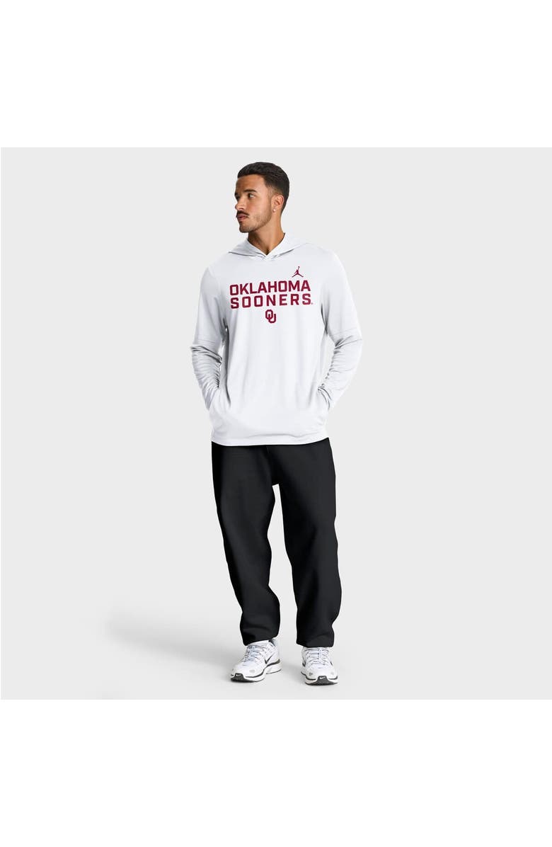Jordan Brand Men's Jordan Brand White Oklahoma Sooners 2025 Sideline Performance Long Sleeve Hoodie T-Shirt, Alternate, color, White