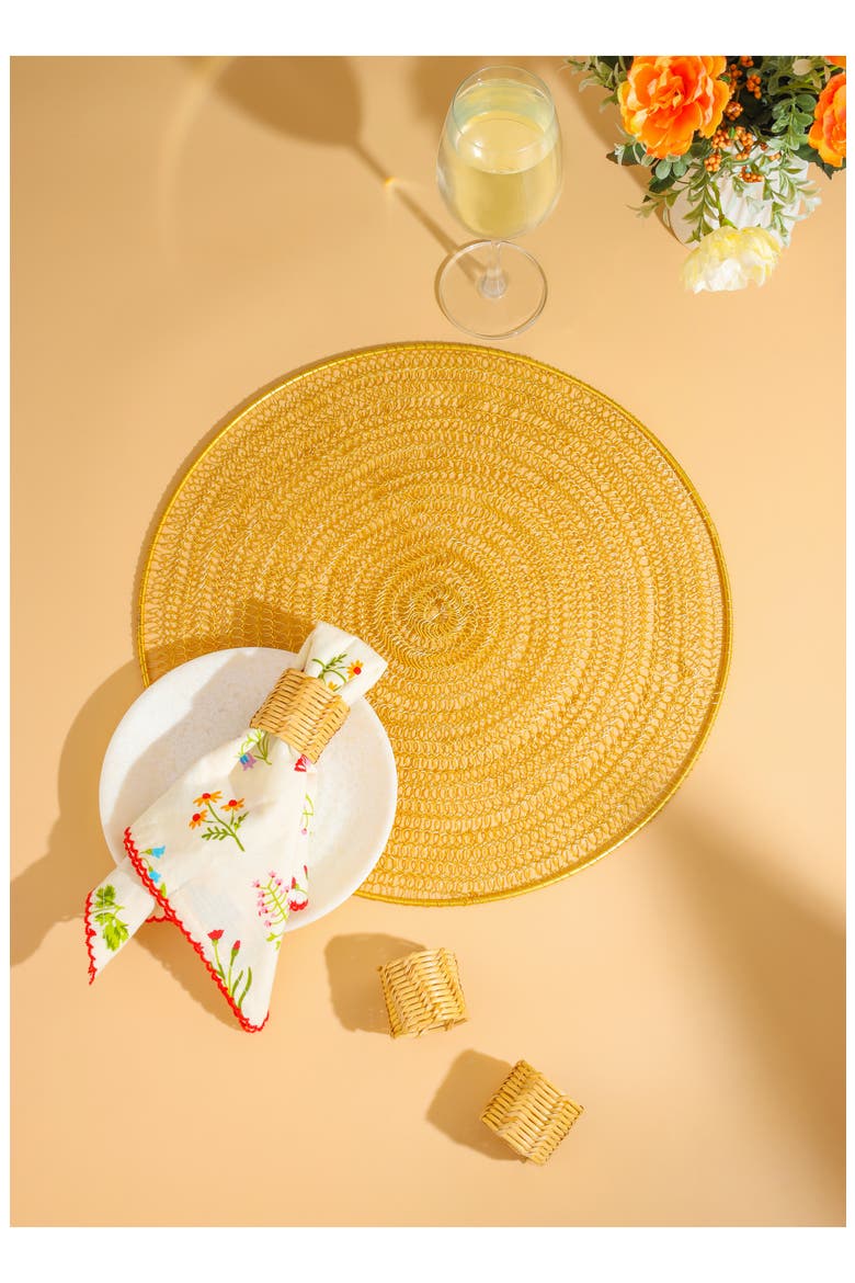 Sunlace Spiral Metal Placemat, Alternate, color, GOLD