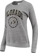PRESSBOX Women's Pressbox Heathered Gray Colorado Buffaloes Edith Vintage Knobi Pullover Sweatshirt