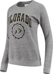 PRESSBOX Women's Pressbox Heathered Gray Colorado Buffaloes Edith Vintage Knobi Pullover Sweatshirt