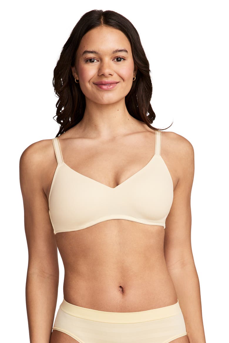 Women's Smooth & Sleek Microfiber Full Coverage Wirefree T-shirt Bra, Main, color, Fawn