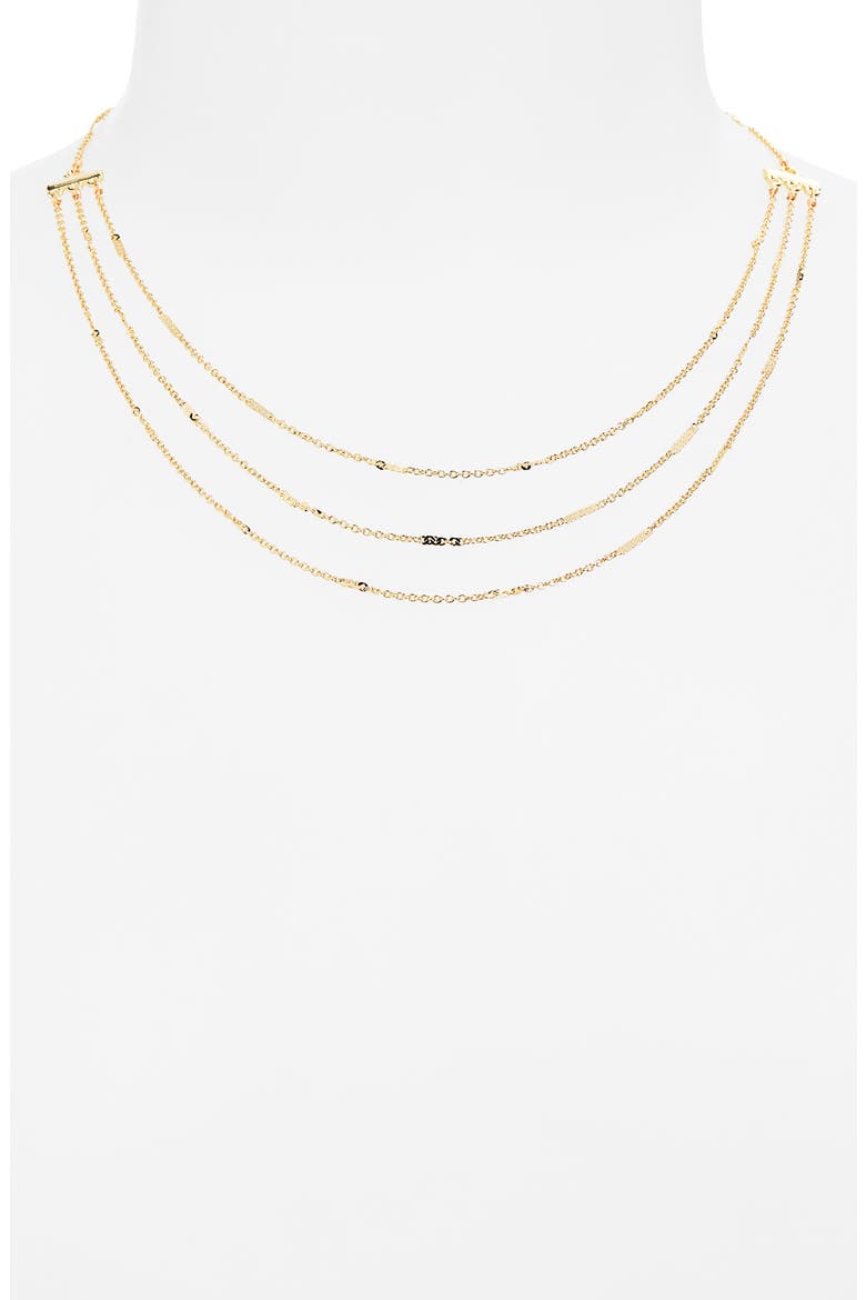 Triple Strand Layered Chain Necklace, Alternate, color, GOLD