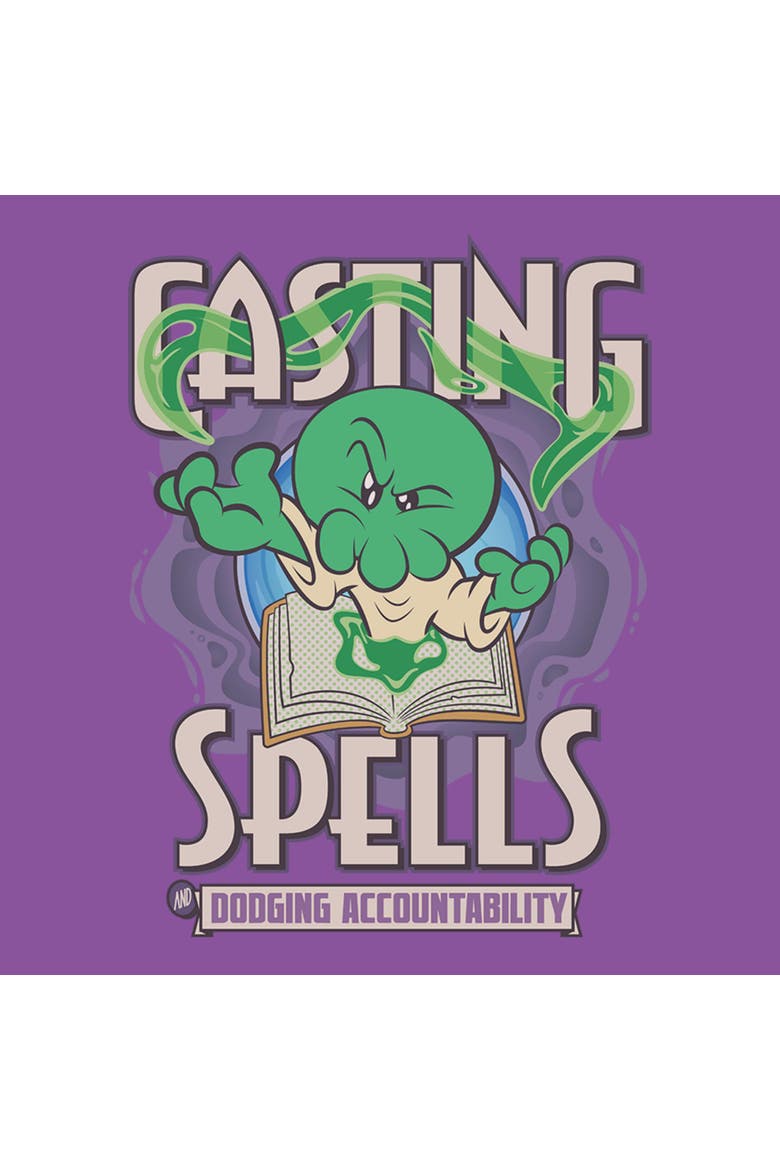 Girl's Minions & Monsters Dodging Accountability  Graphic T-Shirt, Alternate, color, Purple Berry