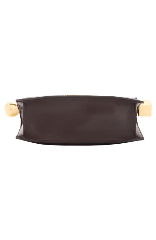 Jacquemus La Petite Pochette Rond Carré Leather Clutch In Burgundy