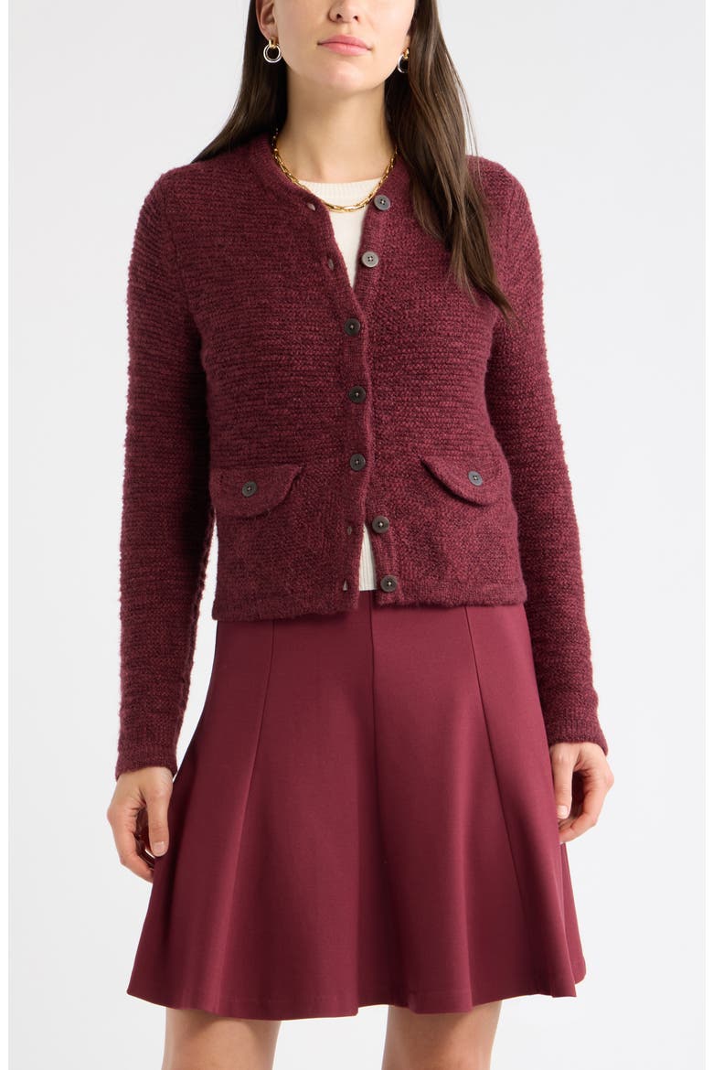 Marled Cardigan Sweater Jacket, Main, color, BURGUNDY LONDON