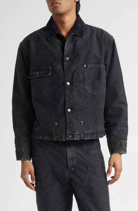 Corduroy Collar Cotton Moleskin Sports Jacket