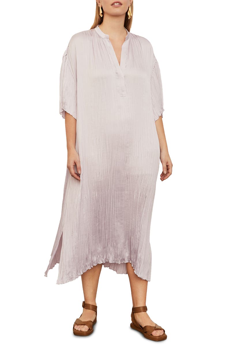 Vince Crushed Satin Dress, Main, color, Violetta