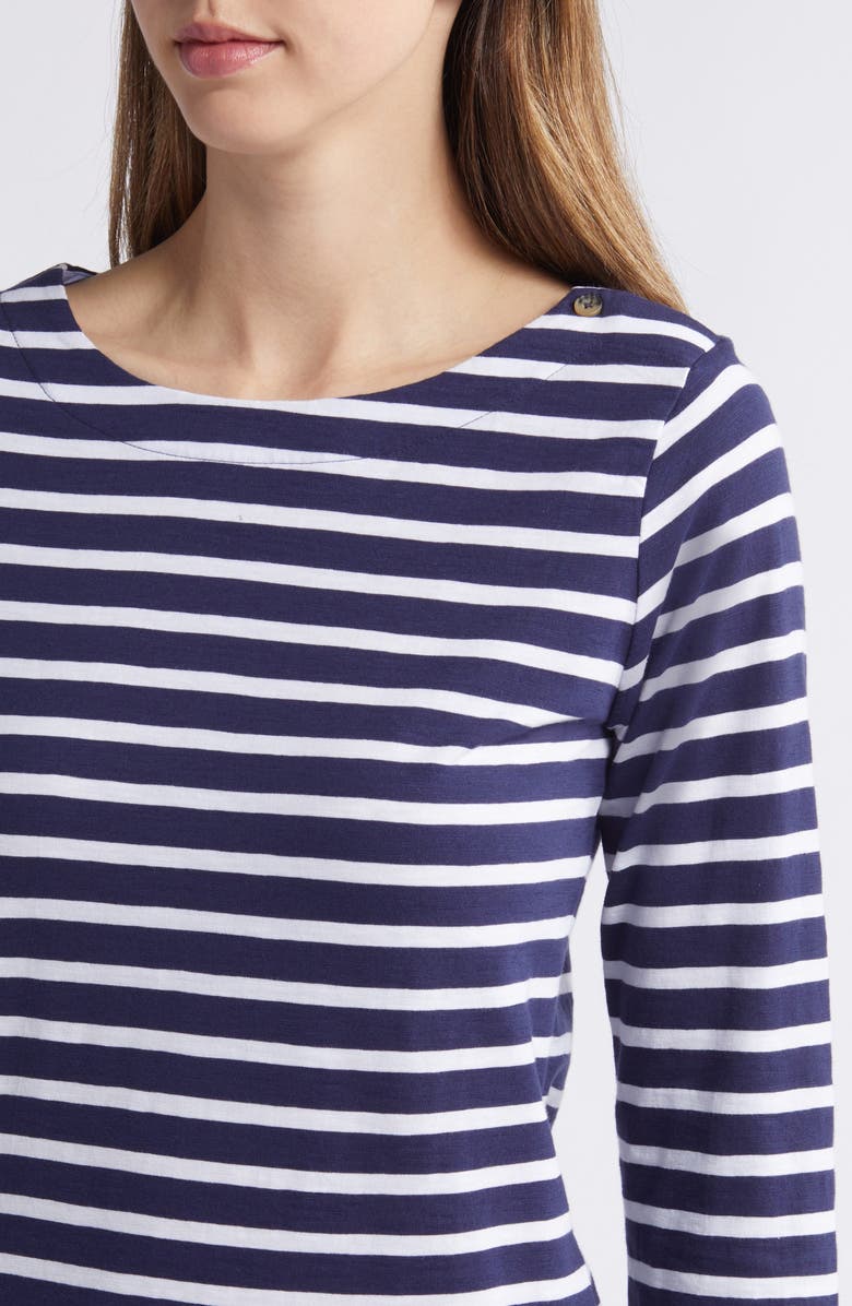 Hatley Breton Stripe Three-Quarter Sleeve Jersey Top, Alternate, color, 