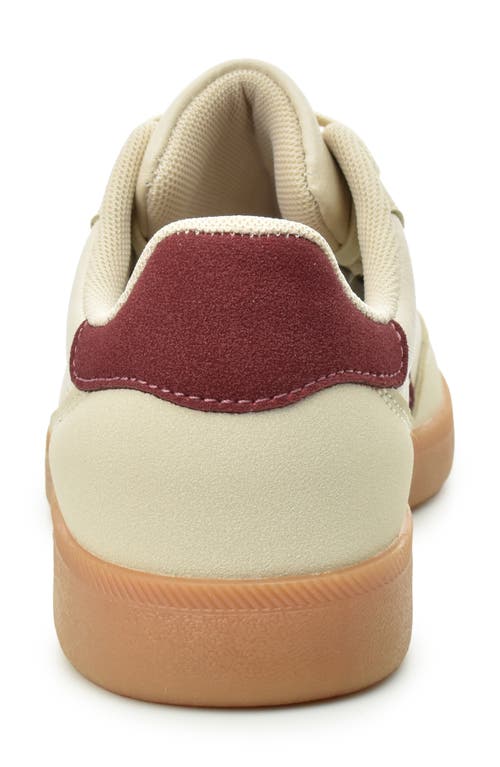 Nicole Miller Colorblock Low Top Sneaker In Burgundy Beige