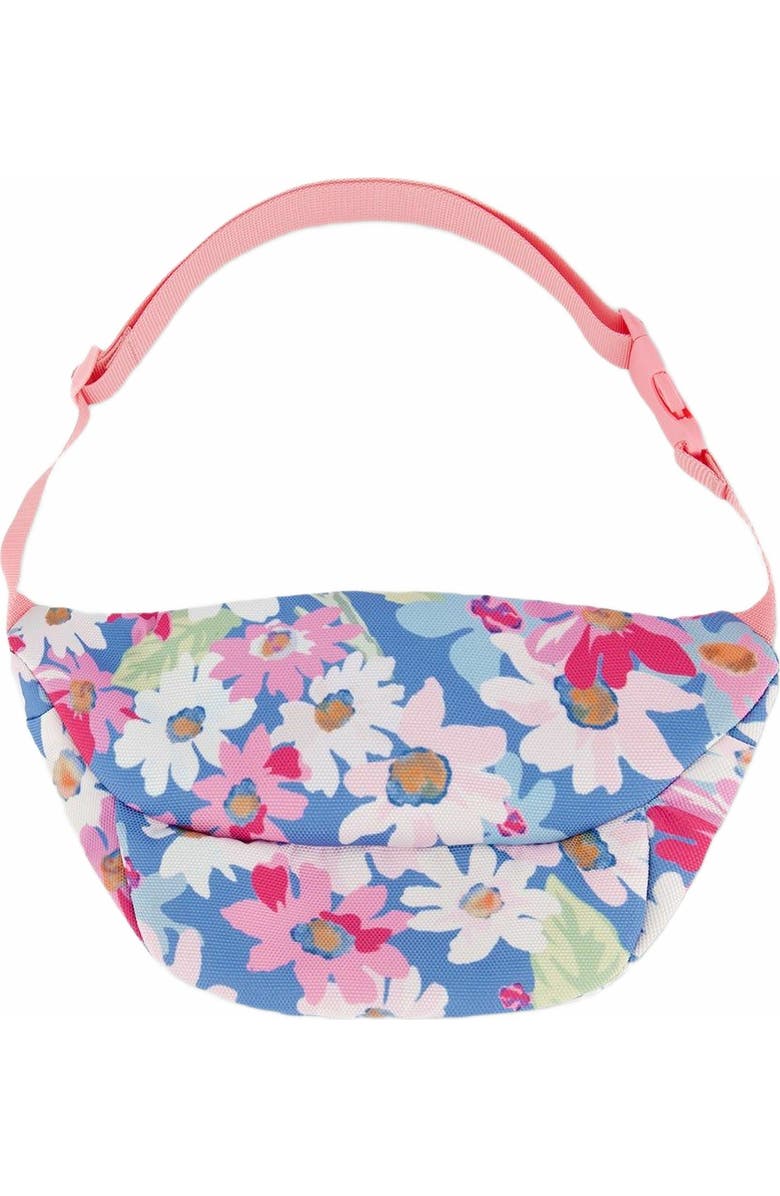 Deux par Deux Girl's Printed Fanny Pack White, Pink, And Green Flowers, Alternate, color,