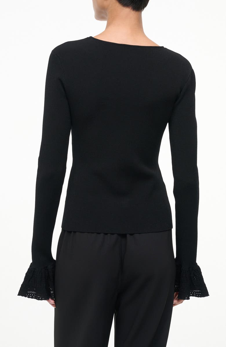 STAUD Shelley Frill Sleeve Top, Alternate, color, Black