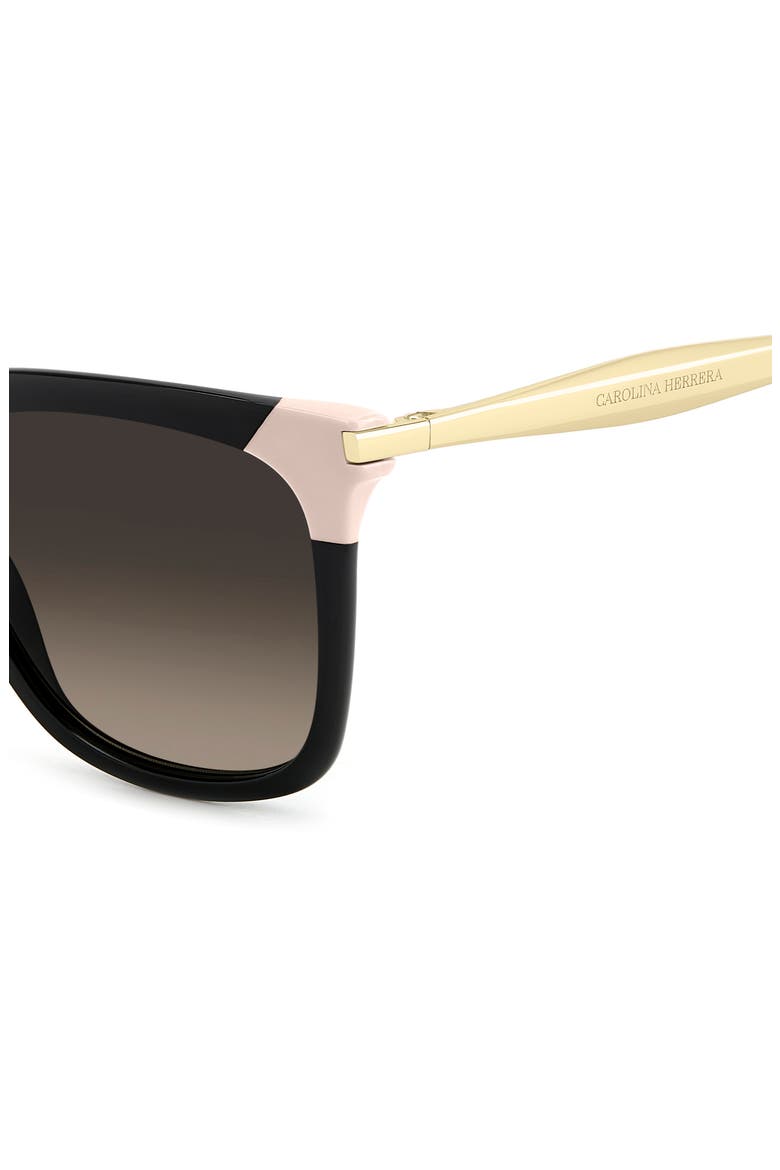 53mm Rectangular Sunglasses, Alternate, color, BLACK/ BROWN SF