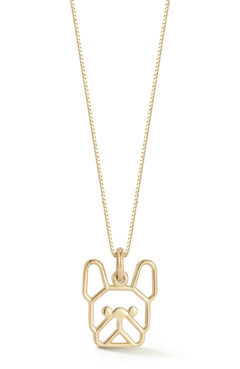 Ember Fine Jewelry 14K Gold Dog Pendant Necklace, Main, color, Gold