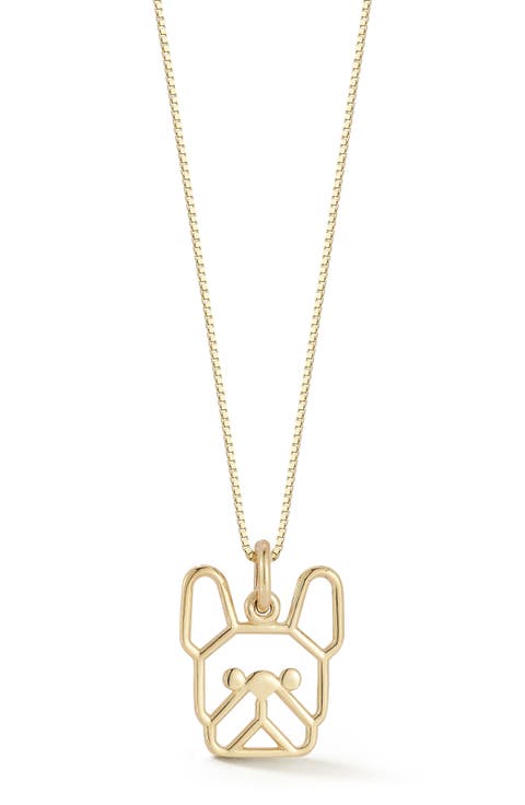 14K Gold Dog Pendant Necklace