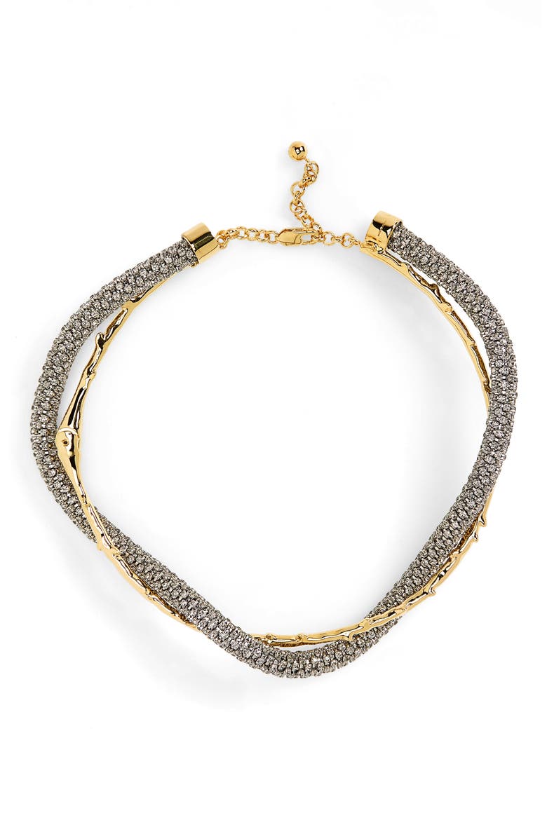 Daria Layered Choker Necklace, Main, color, BLACK