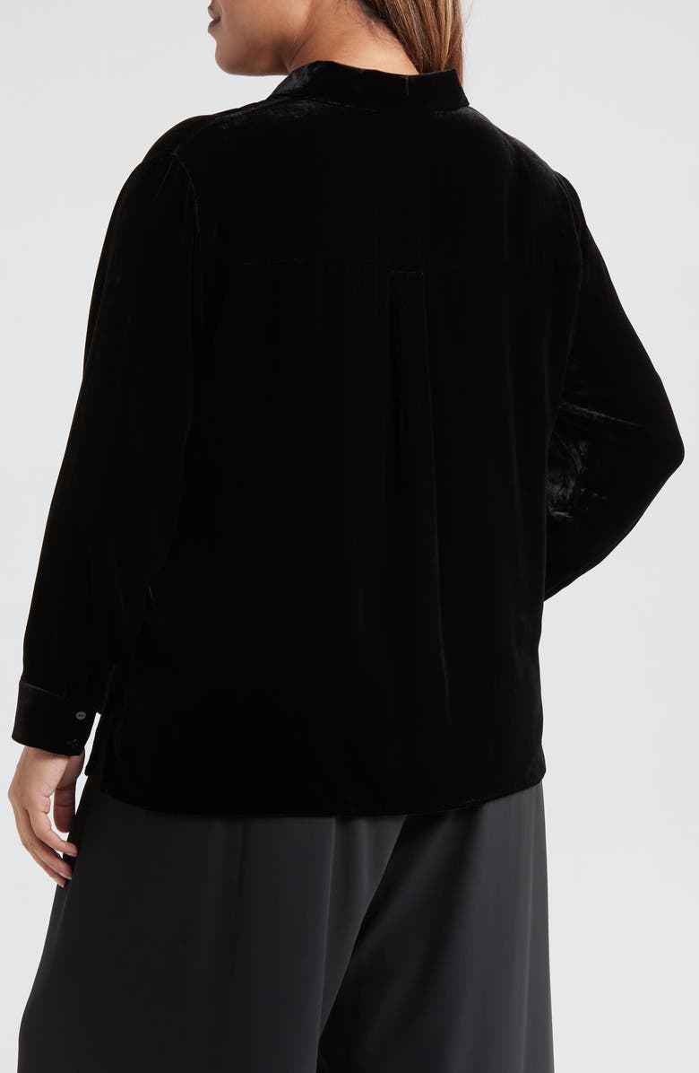 Eileen Fisher Easy Relaxed Fit Velvet Button-Up Shirt, Alternate, color, 