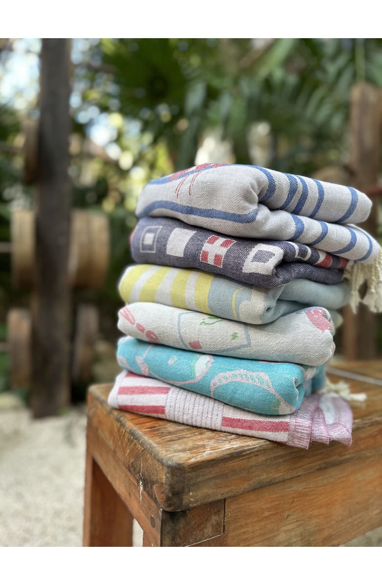 Ramus & Co Oversized 37" x 71" Preppy Turkish Beach Towel by Ramus & Co, Alternate, color, Beach Day