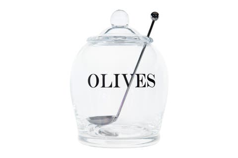 "OLIVE" Jar with Lid & Slotted Spoon
