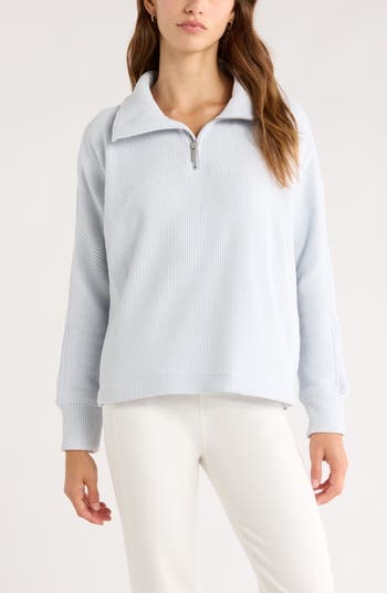 Zella Half Zip Waffle Stitch Sweatshirt | Nordstrom