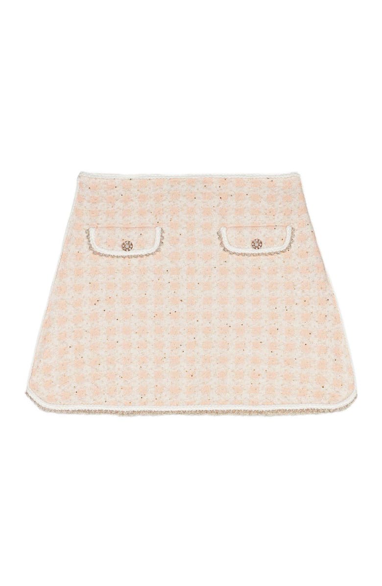 maje Short tweed-effect knit skirt, Alternate, color, 