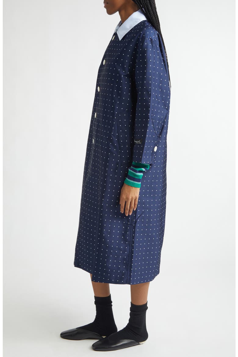Polka Dot Swing Coat, Alternate, color, NAVY POLKA DOT