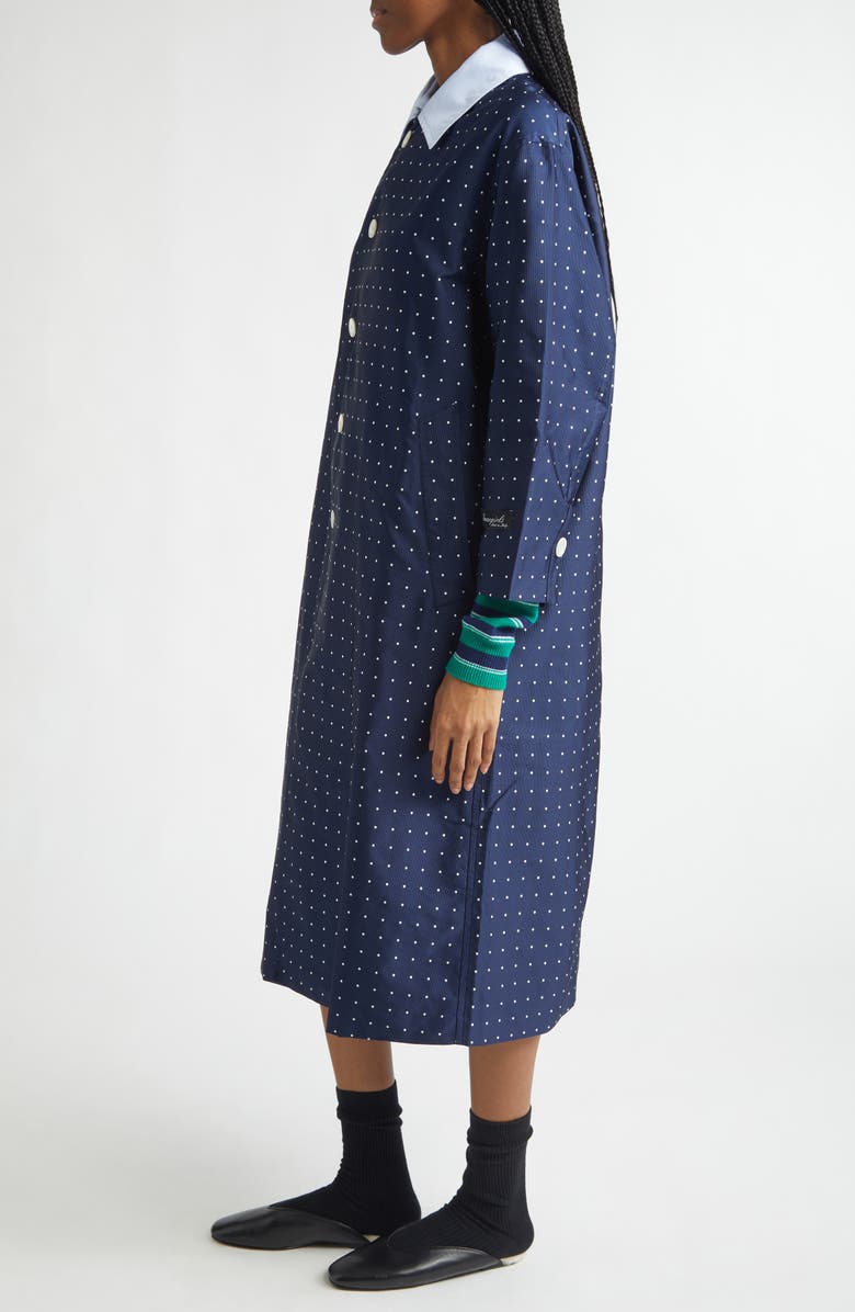 Hommegirls Polka Dot Swing Coat, Alternate, color, Navy Polka Dot